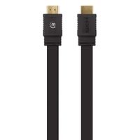 Manhattan 355643 HDMI-kabel HDMI Aansluitkabel HDMI-A-stekker, HDMI-A-stekker 10.00 m Zwart Afgeschermd (dubbel), Plat, Platte uitvoering, High Speed HDMI met - thumbnail