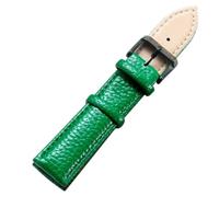 CAGARNY eenvoudige Fashion horloges Band zwart gesp lederen horlogebandje breedte: 20mm(Green)