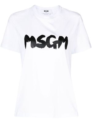 MSGM t-shirt en coton à logo imprimé - Blanc