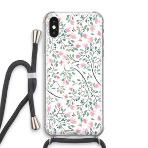 Sierlijke bloemen: iPhone XS Transparant Hoesje met koord
