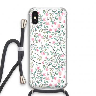 Sierlijke bloemen: iPhone XS Transparant Hoesje met koord