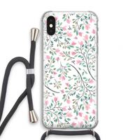Sierlijke bloemen: iPhone XS Transparant Hoesje met koord