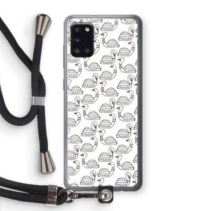 Zwanen: Samsung Galaxy A31 Transparant Hoesje met koord