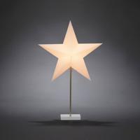 Konstsmide 1752-220 Kerstster Gloeilamp, LED Wit, Hout Standaard, Schakelaar