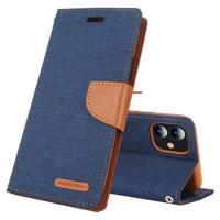 Voor iPhone 11 kwik GOOSPERY CANVAS dagboek canvas textuur horizontale Flip lederen draagtas met kaartsleuven & portemonnee & houder (Navy)