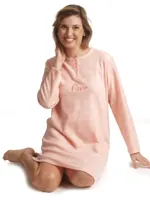 Cocodream Fleece nachthemd dames - Love - Warme winter nachtjapon