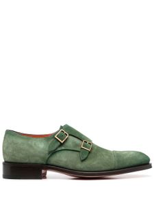 Santoni chaussures en daim à double boucles - Vert