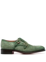 Santoni chaussures en daim à double boucles - Vert - thumbnail