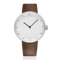 LGT JWLS Herenhorloge met Bruine Leren Band en Witte Wijzerplaat