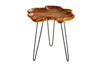 Side table WILD 65cm teak hout naturel bruin w/ harpin poten zwart - 44708