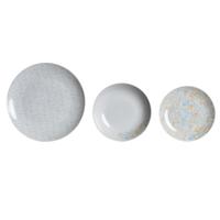 Serviesset DKD Home Decor Blauw Wit Roze Porselein 18 Onderdelen 27 x 27 x 3 cm (2 Stuks)