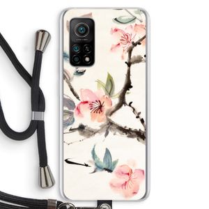Japanse bloemen: Xiaomi Mi 10T 5G Transparant Hoesje met koord