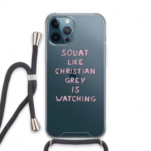 Christian Grey: iPhone 13 Pro Max Transparant Hoesje met koord