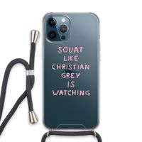 Christian Grey: iPhone 13 Pro Max Transparant Hoesje met koord