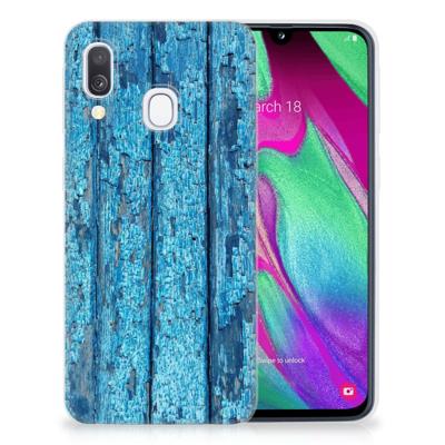 Samsung Galaxy A40 | Bumper Hoesje | Wood Blue