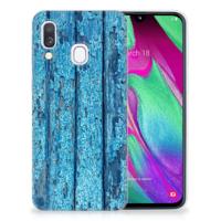 Samsung Galaxy A40 | Bumper Hoesje | Wood Blue