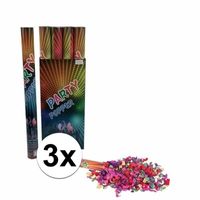 3 stuks Confetti kanon kleuren 60 cm   -