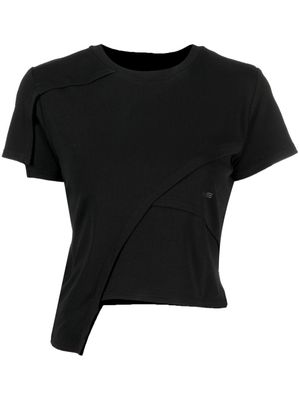 HELIOT EMIL t-shirt asymétrique à logo imprimé - Noir
