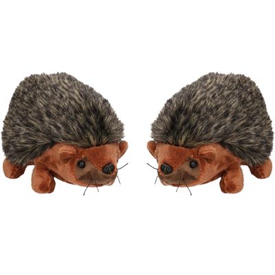Set van 2x stuks pluche knuffel dieren Egel van 17 cm