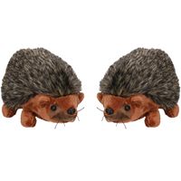 Set van 2x stuks pluche knuffel dieren Egel van 17 cm