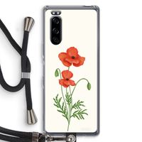 Red poppy: Sony Xperia 5 Transparant Hoesje met koord