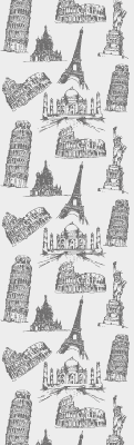 Meest beroemde monumenten patroon behang stad-en land