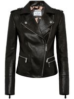 Philipp Plein veste de moto en cuir - Noir