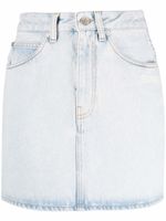Off-White minijupe en jean à logo imprimé - Bleu