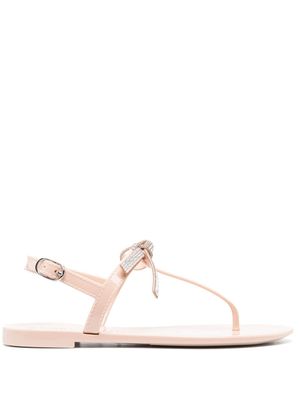 Stuart Weitzman sandales à ornements en cristal - Tons neutres