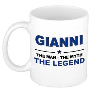 Naam cadeau mok/ beker Gianni The man, The myth the legend 300 ml - Naam mokken
