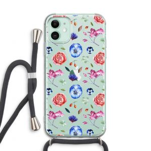 Bloemetjes: iPhone 11 Transparant Hoesje met koord