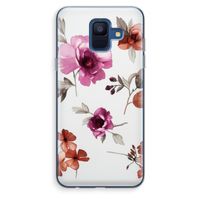 Geschilderde bloemen: Samsung Galaxy A6 (2018) Transparant Hoesje