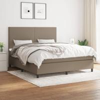 Boxspring met matras stof taupe 180x200 cm