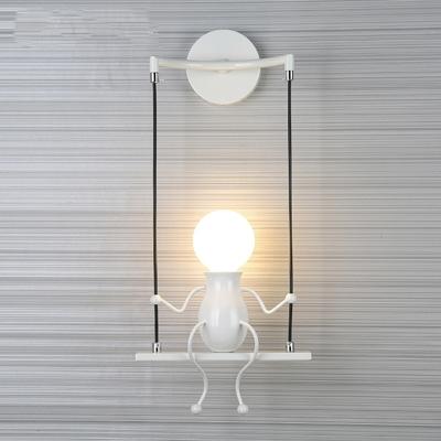 E27 LED persoonlijkheid creatieve retro smeedijzeren schurk muur lamp zonder lamp (wit)