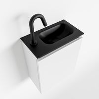 Toiletmeubel Mondiaz Ture | 40 cm | Meubelkleur Talc | Eden wastafel Urban Rechts | 1 kraangat