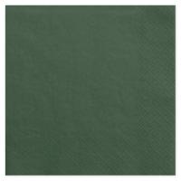 Partydeco Tafel servetten - 60x - papier - donker groen - 33 cm - diner/lunch/verjaardag
