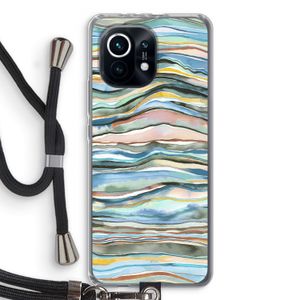 Watercolor Agate: Xiaomi Mi 11 Transparant Hoesje met koord