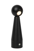 Lucide IPSOS - Oplaadbare Tafellamp - Accu/Batterij - LED Dimb. - 1x3W 2700K - Zwart