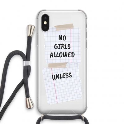 No Girls Allowed Unless: iPhone XS Transparant Hoesje met koord