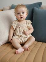 Cadeauset met jurk + broekje + haarband voor baby ecru