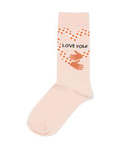 HEMA Sokken Met Katoen Love You Lichtroze (lichtroze)