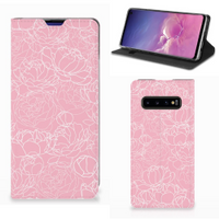 Samsung Galaxy S10 Smart Cover White Flowers - thumbnail