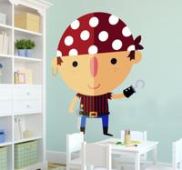 Piraat jongen kinderen sticker