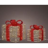 Cadeauset LED met strik 2-delig goud Cadeauset LED met strik 2-delig goud