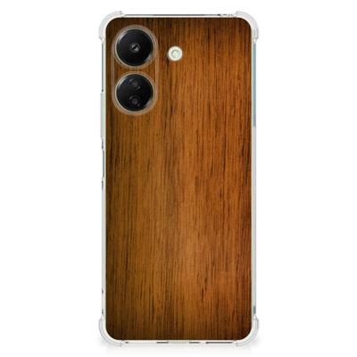 Xiaomi Redmi 13C 4G Stevig Telefoonhoesje Donker Hout Xiaomi Redmi 13C 4G Stevig Telefoonhoesje Donker Hout