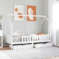 Kinderbedframe met lades 80x200 cm massief grenenhout