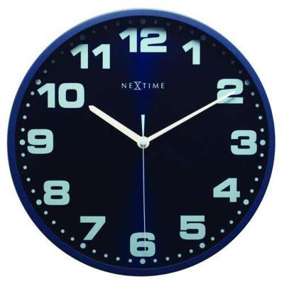 NeXtime klok 3053bl Dash Blue, Ø 35 cm, Wall, Blue