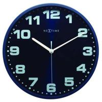 NeXtime klok 3053bl Dash Blue, Ø 35 cm, Wall, Blue