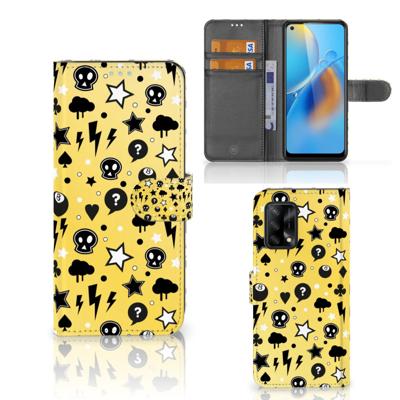 Telefoonhoesje met Naam OPPO A74 4G Punk Geel Telefoonhoesje met Naam OPPO A74 4G Punk Geel