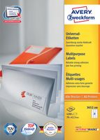 Avery Zweckform 3652, Universele etiketten, Ultragrip, wit, 200 vel, 21 per vel, 70 x 42,3 mm - thumbnail